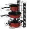 Black Iron Pan Organizer 8 Adjustable Tiers, Kitchen Pans and Pot Organizer